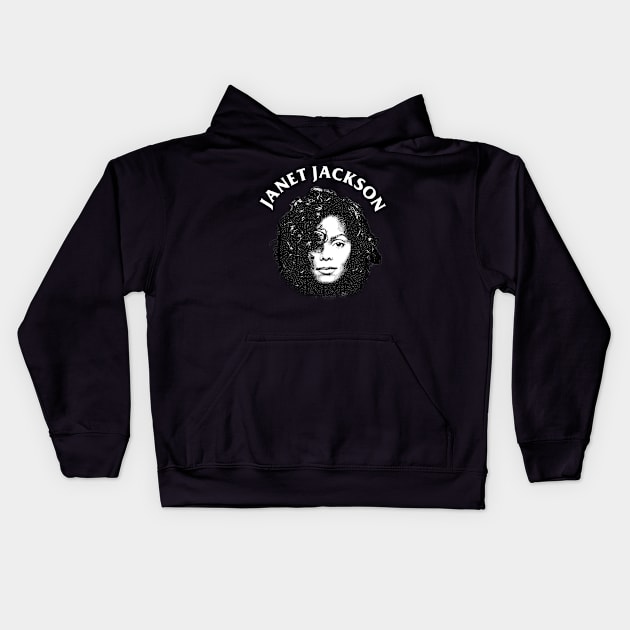 Janet - Engraving Style Kids Hoodie by Parody Merch